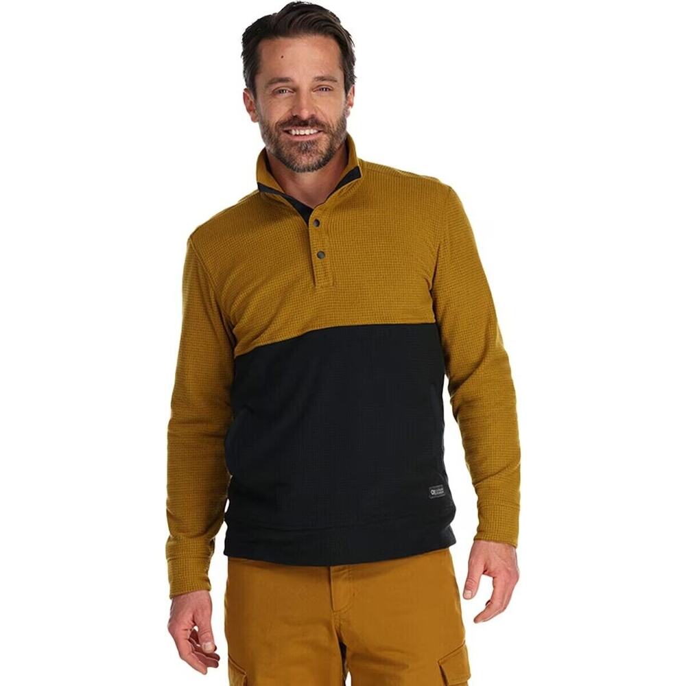 Outdoor Research Trail Mix Snap Pullover Grid Fleece Men's Large Tapenade - Picture 4 of 4
